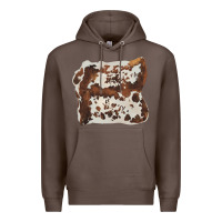 Coffee hand drawn cowhide cow fur Premium Hoodie - BarkalooDesign