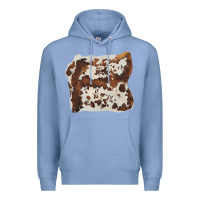 Colony Blue hand drawn cowhide cow fur Premium Hoodie - BarkalooDesign