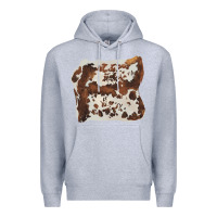 Heather Grey hand drawn cowhide cow fur Premium Hoodie - BarkalooDesign