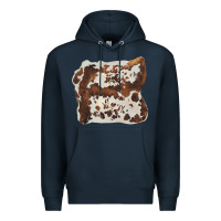 Navy hand drawn cowhide cow fur Premium Hoodie - BarkalooDesign