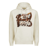 Oatmeal Heather hand drawn cowhide cow fur Premium Hoodie - BarkalooDesign
