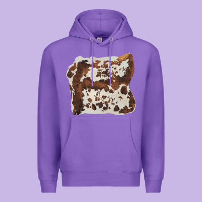 Hand Drawn Cowhide Cow Fur Premium Hoodie Designed By Barkaloodesign