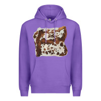Purple hand drawn cowhide cow fur Premium Hoodie - BarkalooDesign