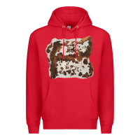Red hand drawn cowhide cow fur Premium Hoodie - BarkalooDesign