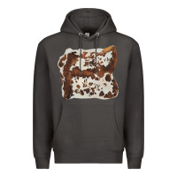 Smoke hand drawn cowhide cow fur Premium Hoodie - BarkalooDesign