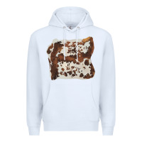 White hand drawn cowhide cow fur Premium Hoodie - BarkalooDesign