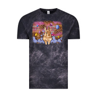 Cloud Black easter bunny egg leopard background Vintage Tee - Artiststas