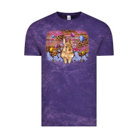 Cloud Purple easter bunny egg leopard background Vintage Tee - Artiststas