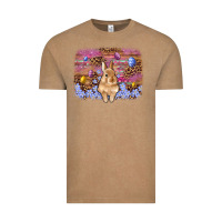 Easter Bunny Egg Leopard Background Vintage Tee | Teevron