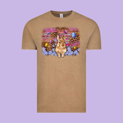 Easter Bunny Egg Leopard Background Vintage Tee Designed By Artiststas