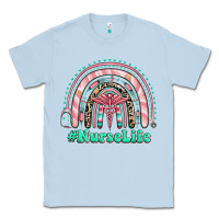 Dusty Blue nurse life rainbow Classic Tee - RanaPortraitStore
