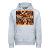 Heather Grey Firefighter Skull Urban Hoodie - LillyAllenDesigns