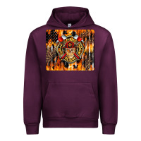 Mauve Wine Firefighter Skull Urban Hoodie - LillyAllenDesigns