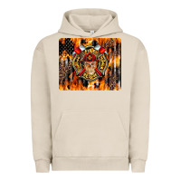 Pigment French Oak Firefighter Skull Urban Hoodie - LillyAllenDesigns