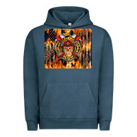 Pigment Midnight Navy Firefighter Skull Urban Hoodie - LillyAllenDesigns