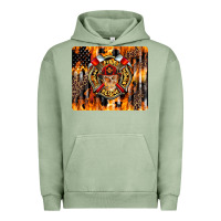 Pigment Oil Green Firefighter Skull Urban Hoodie - LillyAllenDesigns