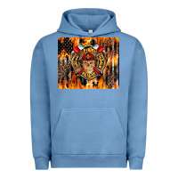 Pigment Pebble Blue Firefighter Skull Urban Hoodie - LillyAllenDesigns