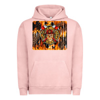Pigment Salmon Firefighter Skull Urban Hoodie - LillyAllenDesigns