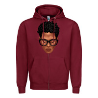 Burgundy black man portrait Zipper Hoodie - texasbilliewilder