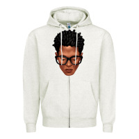Oatmeal Heather black man portrait Zipper Hoodie - texasbilliewilder
