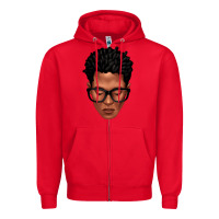 Red black man portrait Zipper Hoodie - texasbilliewilder