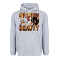 Heather Grey brown skin beauty Heavyweight Hoodie - Zillion Design Studio