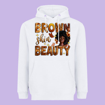 Brown Skin Beauty Heavyweight Hoodie Designed By Zillion Design Studio