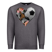 Charcoal Heather western soccer heart Premium Sweatshirt - HRA Design Shop