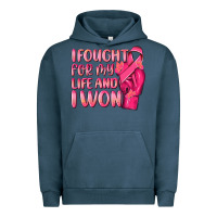 Pigment Midnight Navy i fought for my life and i won Urban Hoodie - NancyCooperArtShop