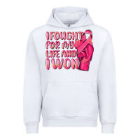 White i fought for my life and i won Urban Hoodie - NancyCooperArtShop