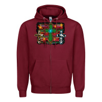 Burgundy Western Cross Zipper Hoodie - RanaPortraitStore
