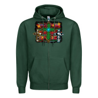 Sports Green Western Cross Zipper Hoodie - RanaPortraitStore