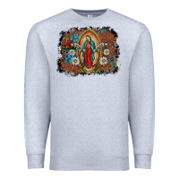 Heather Grey virgin mary Premium Sweatshirt - SublimationCraftShop