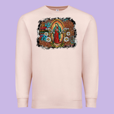 Virgin Mary Premium Sweatshirt Designed By Sublimationcraftshop