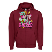 Burgundy 70s made 80s raised Zipper Hoodie - texasbilliewilder