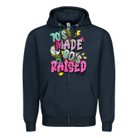 Navy 70s made 80s raised Zipper Hoodie - texasbilliewilder