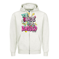 Oatmeal Heather 70s made 80s raised Zipper Hoodie - texasbilliewilder