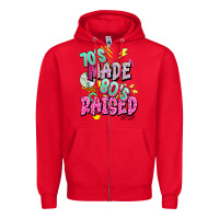 Red 70s made 80s raised Zipper Hoodie - texasbilliewilder