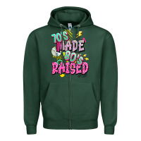 Sports Green 70s made 80s raised Zipper Hoodie - texasbilliewilder