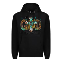 Black with god all things are possible gemstone cross Premium Hoodie - Jasminsmagicworld
