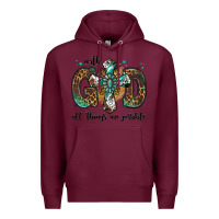 Burgundy with god all things are possible gemstone cross Premium Hoodie - Jasminsmagicworld