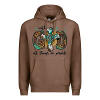 Chestnut with god all things are possible gemstone cross Premium Hoodie - Jasminsmagicworld