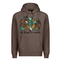 Coffee with god all things are possible gemstone cross Premium Hoodie - Jasminsmagicworld