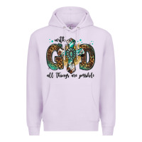 Lilac with god all things are possible gemstone cross Premium Hoodie - Jasminsmagicworld