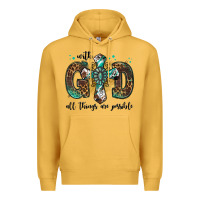With God All Things Are Possible Gemstone Cross Premium Hoodie | Teevron