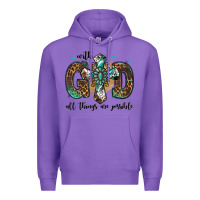 Purple with god all things are possible gemstone cross Premium Hoodie - Jasminsmagicworld