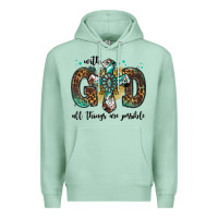 Seafoam with god all things are possible gemstone cross Premium Hoodie - Jasminsmagicworld