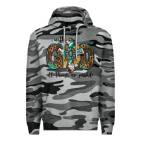 Slate Camo with god all things are possible gemstone cross Premium Hoodie - Jasminsmagicworld