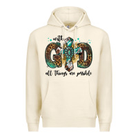 Tofu with god all things are possible gemstone cross Premium Hoodie - Jasminsmagicworld