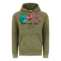 Vintage Olive peace love  cure Vintage Hoodie - AdoDesignShop